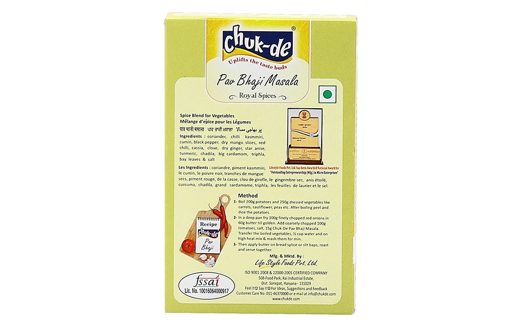 Chuk-de Pav Bhaji Masala    Box  100 grams